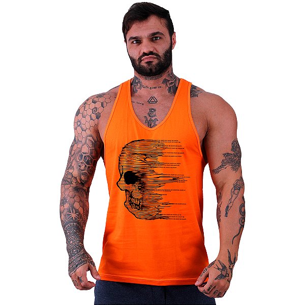 Regata Cavada Masculina MXD Conceito Caveira Partículas Explosão