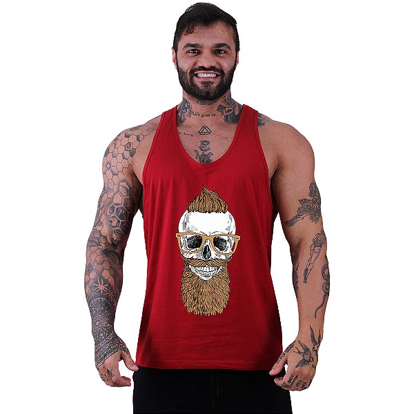 Regata Cavada Masculina MXD Conceito Caveira Moicano Skull