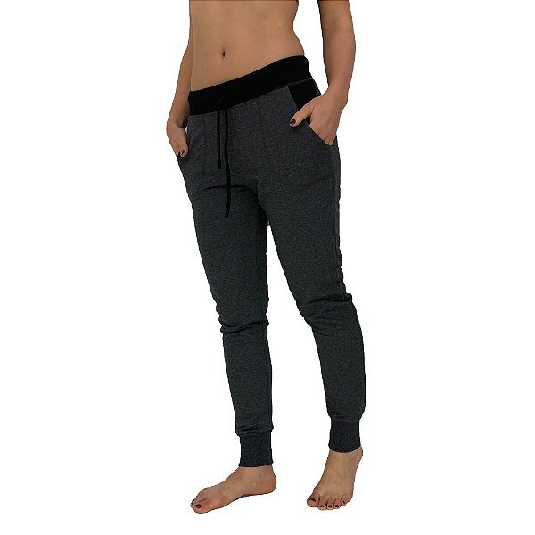 Calça Feminina Moletinho MXD Conceito Mescla Preto