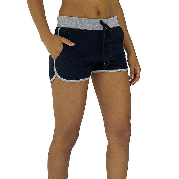 Shortinho Feminino Moletinho MXD Conceito Preto Clássico