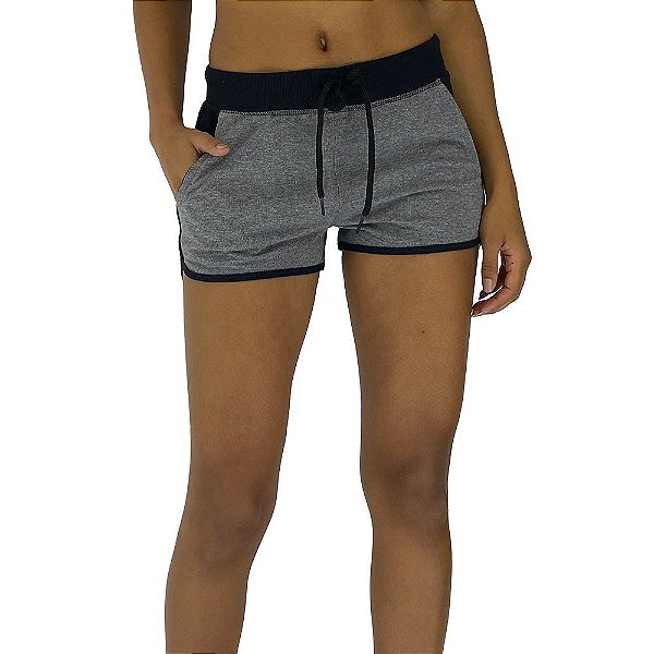 Shortinho Feminino Moletinho MXD Conceito Mescla Escuro