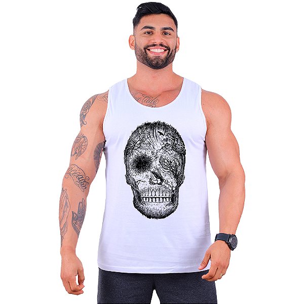 Regata Clássica Tradicional Masculina MXD Conceito Caveira Florestal