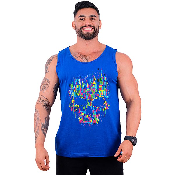 Regata Clássica Tradicional Masculina MXD Conceito Caveira Abstrata