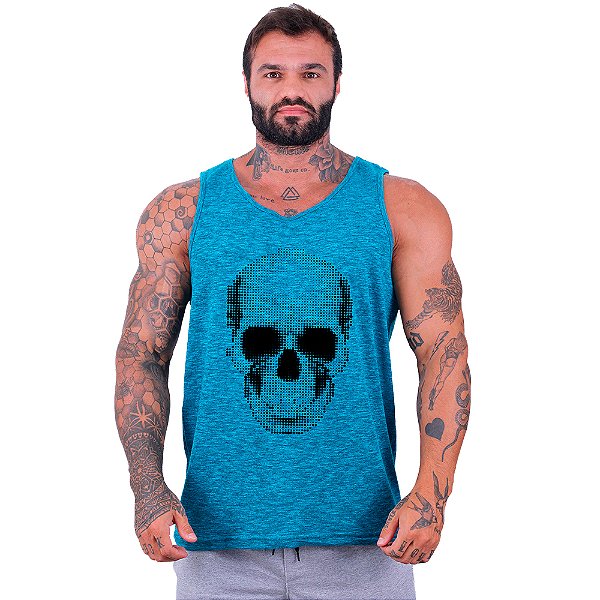 Regata Clássica Tradicional Masculina MXD Conceito Caveira Quadricular