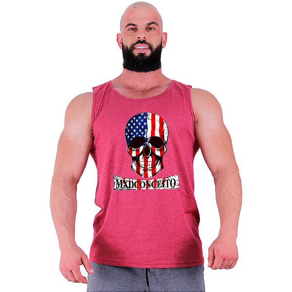 Regata Clássica Tradicional Masculina MXD Conceito Caveira Americana