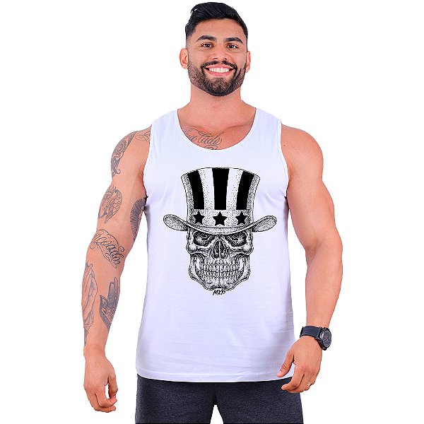 Regata Clássica Tradicional Masculina MXD Conceito Caveira De Cartola