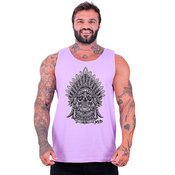 Regata Clássica Tradicional Masculina MXD Conceito Caveira Cocar