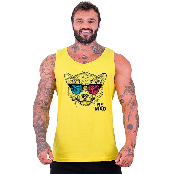 Regata Clássica Tradicional Masculina MXD Conceito Felino Visão 3D Óculos
