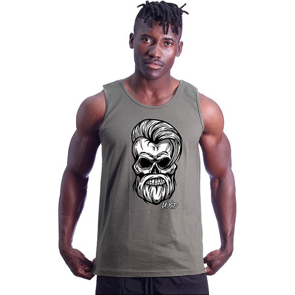 Regata Clássica Tradicional Masculina MXD Conceito Stylish Skull