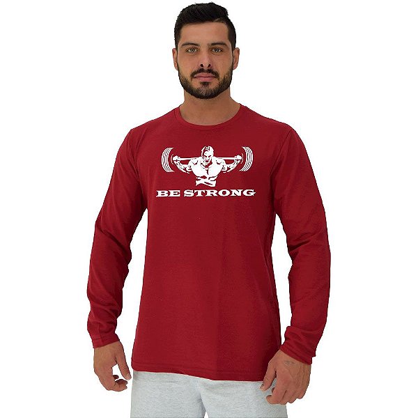 Camiseta Manga Longa Moletinho MXD Conceito Seja Forte Be Strong