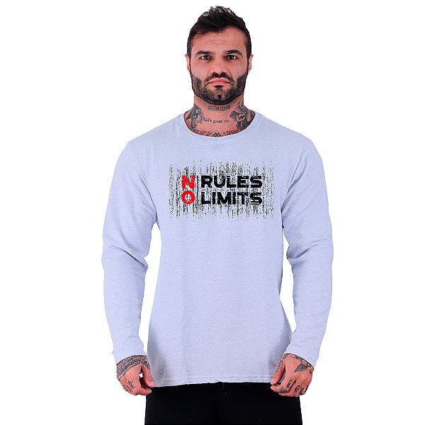 Camiseta Manga Longa Moletinho MXD Conceito No Rules No Limits Sem Limites