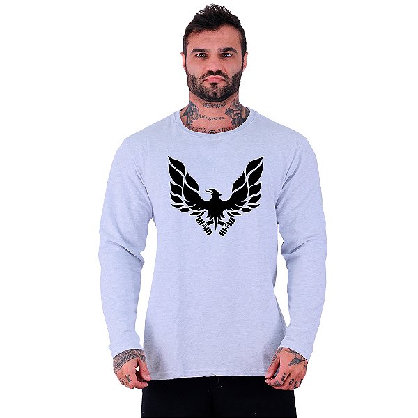Camiseta Manga Longa Moletinho MXD Conceito Fênix Águia BodyBuilder