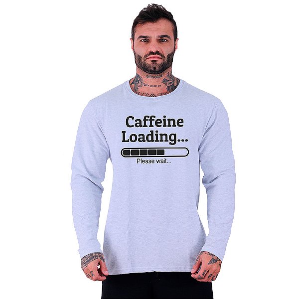 Camiseta Manga Longa Moletinho MXD Conceito Caffeine Loading Café
