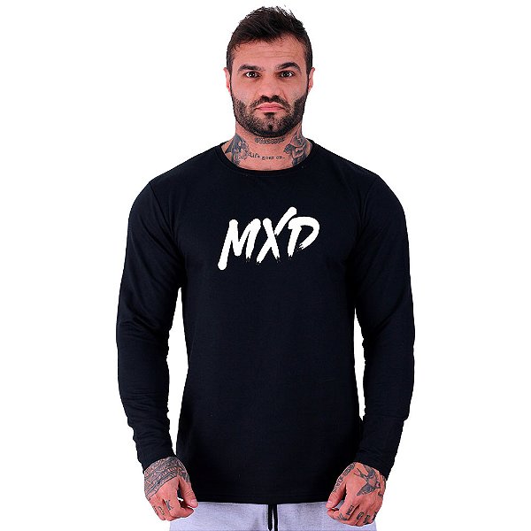 Camiseta Manga Longa Moletinho MXD Conceito Pincelado Básico