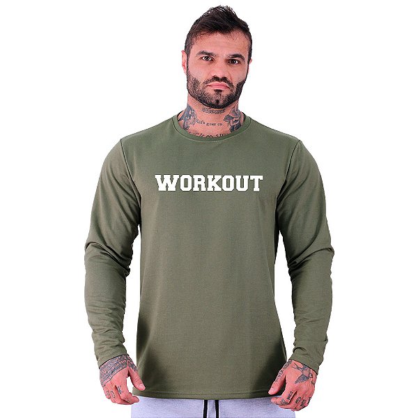 Camiseta Manga Longa Moletinho MXD Conceito Workout Exercite-se
