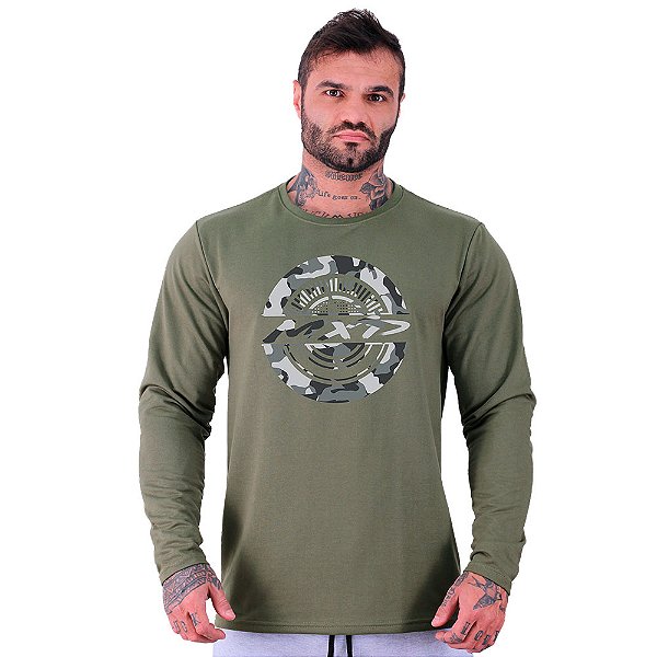 Camiseta Manga Longa Moletinho MXD Conceito Classic Home Camuflagem