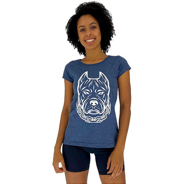 Camiseta Babylook Feminina MXD Conceito Pitbull Gangster