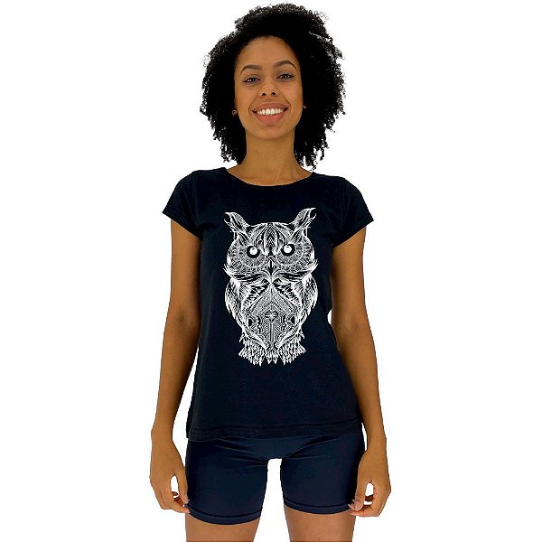 Camiseta Babylook Feminina MXD Conceito Coruja