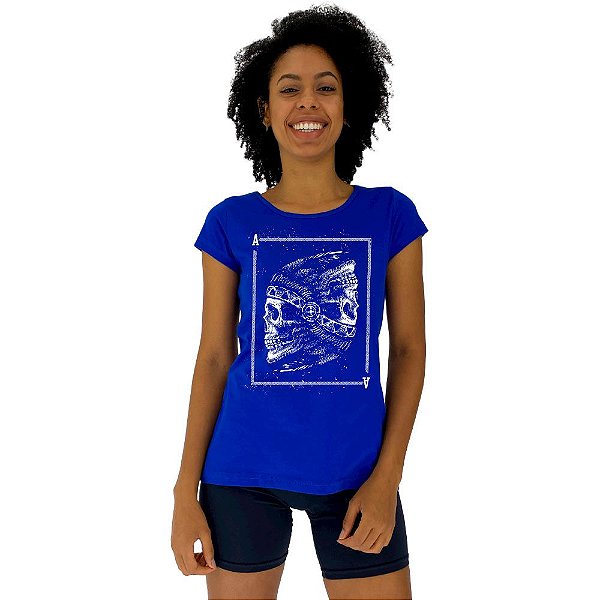 Camiseta Babylook Feminina MXD Conceito Carta de Baralho Indígena