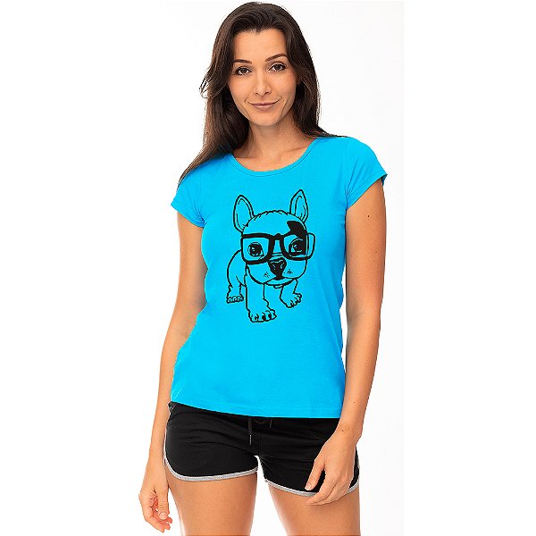Camiseta Babylook Feminina MXD Conceito Cachorro Fofo