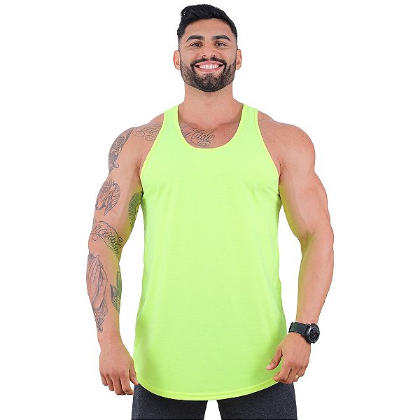 Regata Longline Masculina MXD Conceito Amarelo Fluorescente