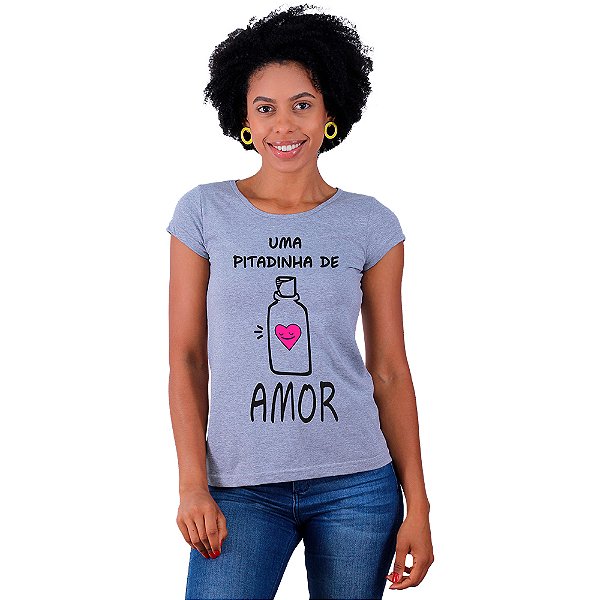 Camiseta Babylook Feminina MXD Conceito Uma Pitadinha de Amor