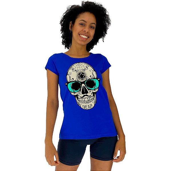 Camiseta Babylook Feminina MXD Conceito Caveira Popstar
