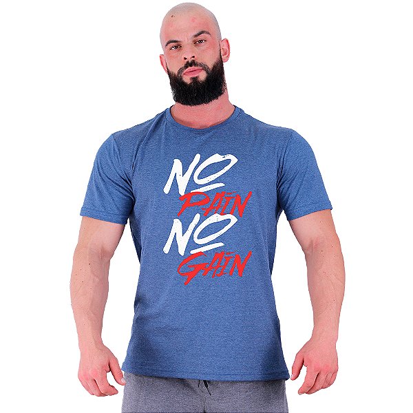 Camiseta Tradicional Masculina Manga Curta MXD Conceito No Pain No Gain
