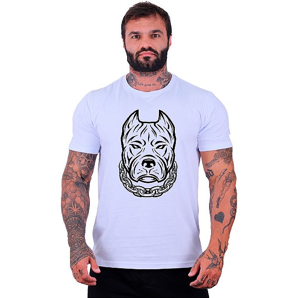Camiseta Tradicional Masculina Manga Curta MXD Conceito Pitbull Gangster