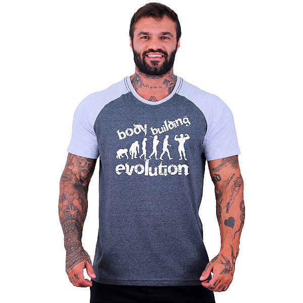 Camiseta Tradicional Masculina Manga Curta MXD Conceito Bodybuilding Evolution