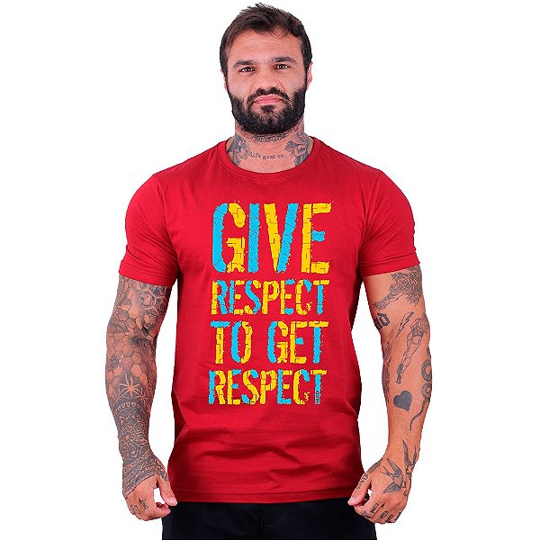 Camiseta Tradicional Masculina Manga Curta MXD Conceito Give Respect To Get Respect
