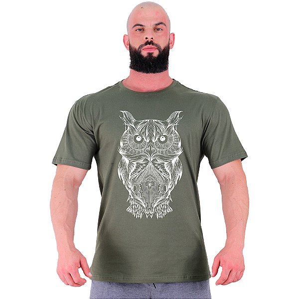 Camiseta Tradicional Masculina Manga Curta MXD Conceito Coruja