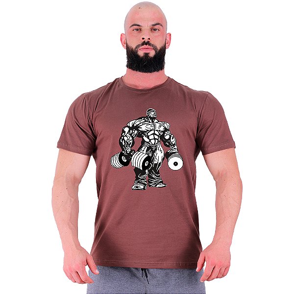 Camiseta Tradicional Manga Curta MXD Conceito Bodybuilding Com Halteres