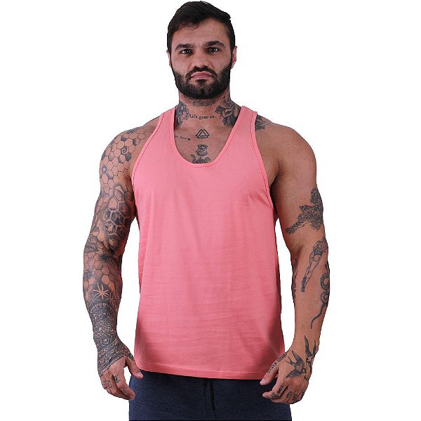 Regata Cavada Masculina MXD Conceito Rosa Bebê