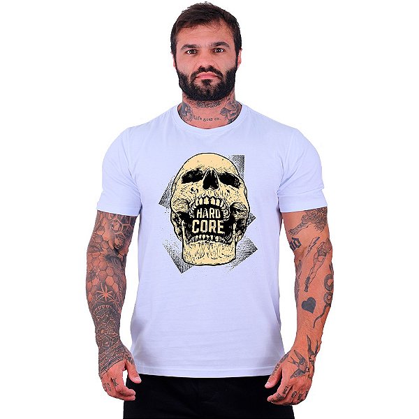 Camiseta Tradicional Masculina Manga Curta MXD Conceito Hardcore Skull