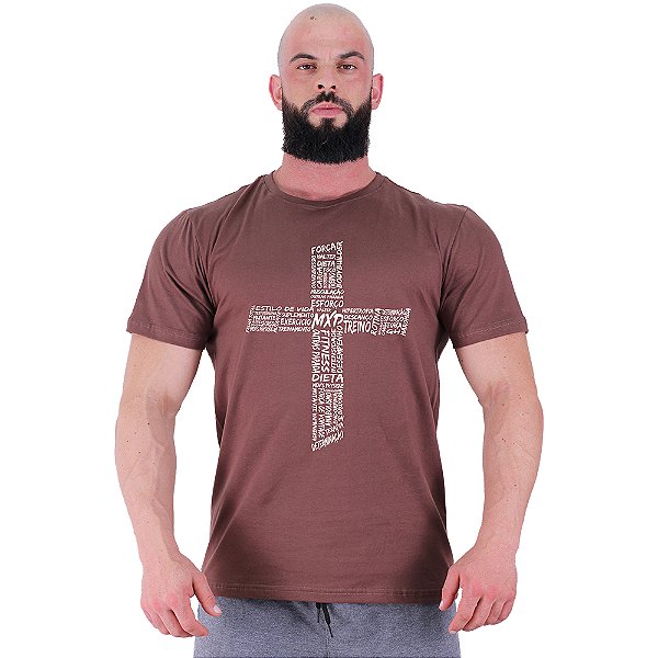 Camiseta Tradicional Manga Curta MXD Conceito Crucifixo Motivacional