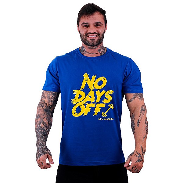 Camiseta Tradicional Masculina Manga Curta MXD Conceito No Days Off Sem Dias De Folga