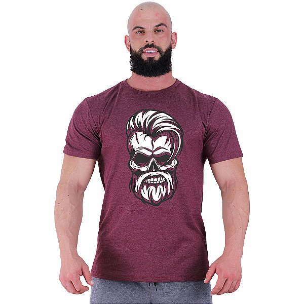 Camiseta Tradicional Manga Curta MXD Conceito Caveira Lenhadora