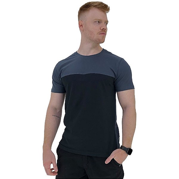 Camiseta Bicolor MXD Conceito Chumbo com Preto