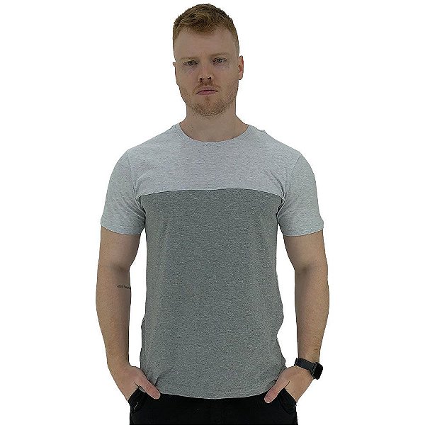 Camiseta Bicolor MXD Conceito Mescla Alvejado com Mescla Tradicional