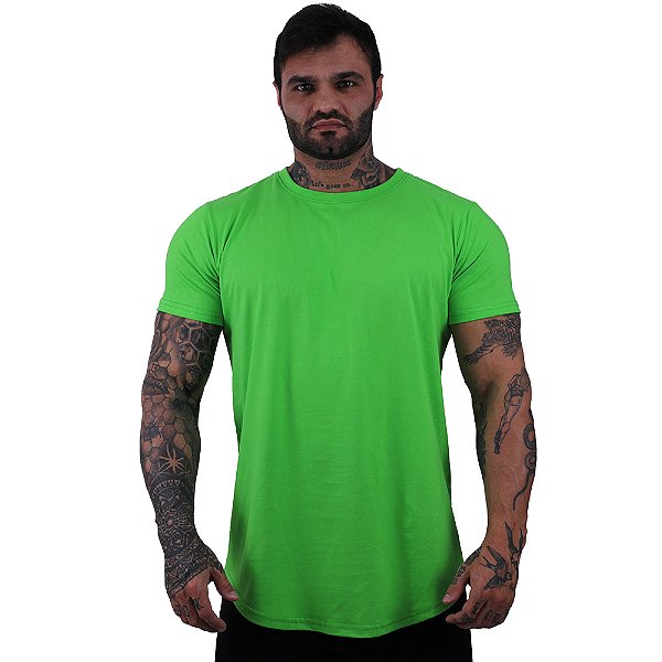Camiseta Longline Masculina MXD Conceito Verde Lima