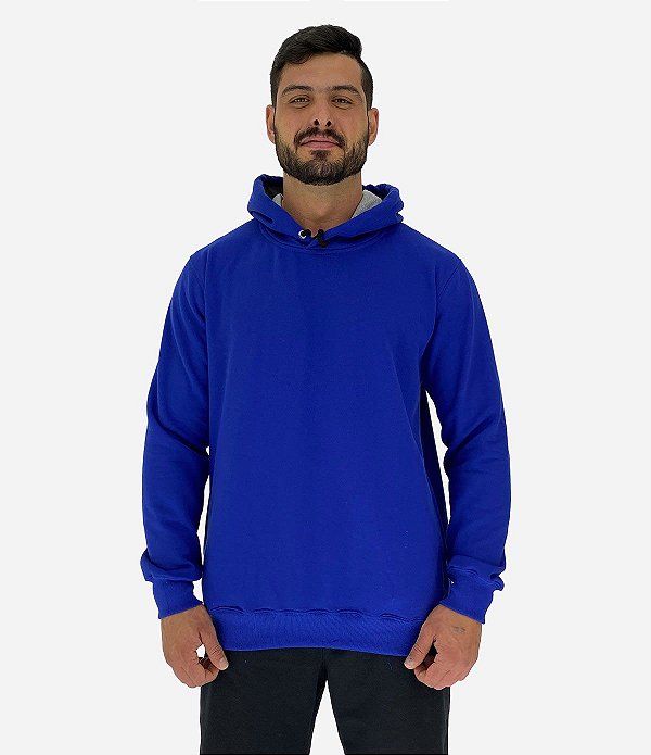 Blusa Moletom Masculino MXD Conceito Com Touca Azul Royal