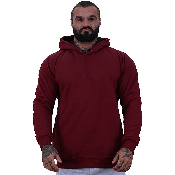 Blusa Moletom Masculino MXD Conceito Com Touca Vermelho