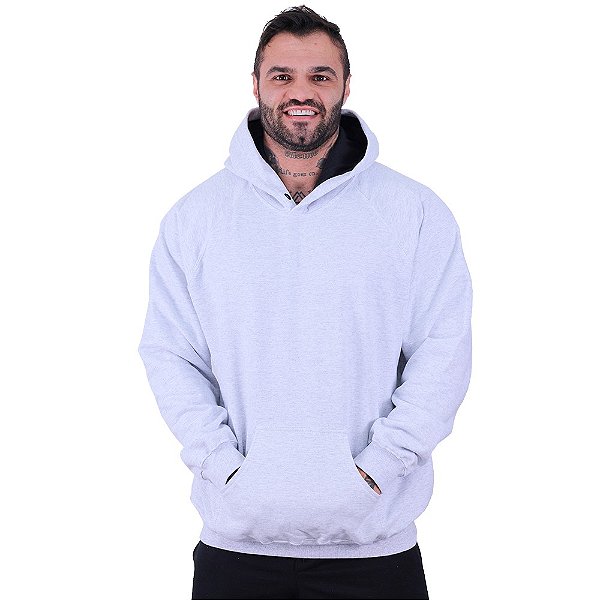 Blusa Moletom Masculino MXD Conceito Com Touca Mescla Alvejado
