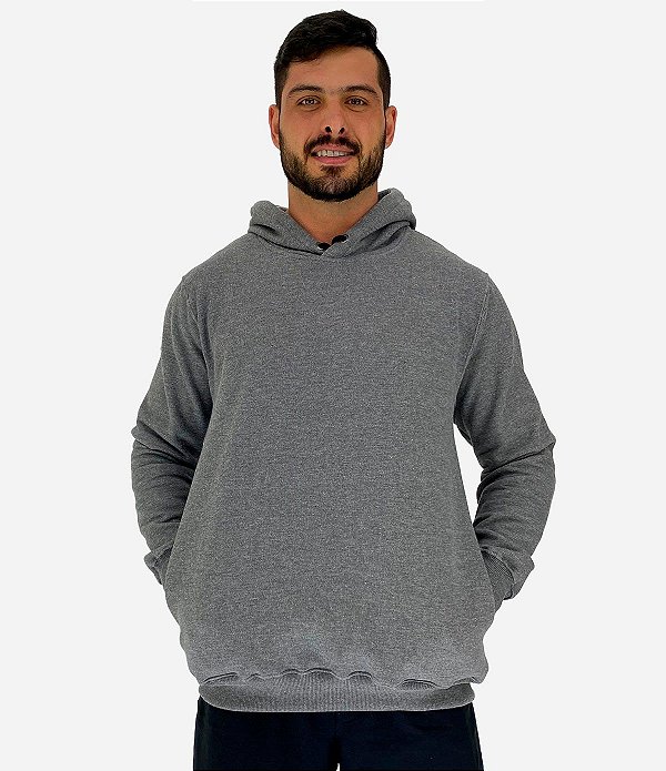 Blusa Moletom Masculino MXD Conceito Com Touca Mescla Escuro