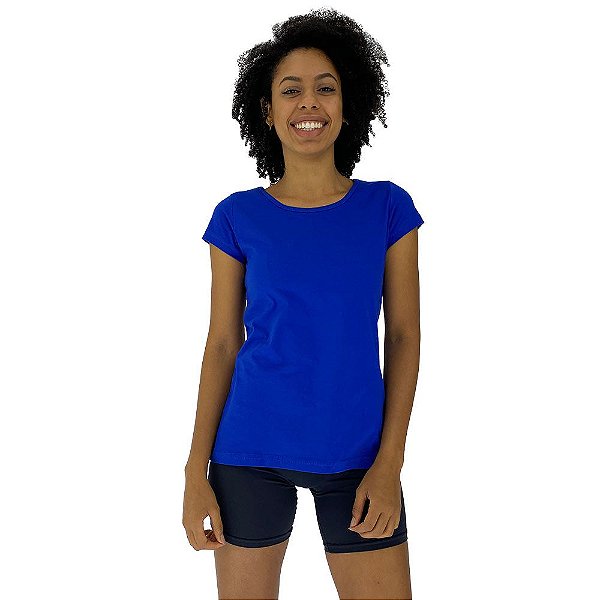 Camiseta Babylook Feminina MXD Conceito Azul Royal