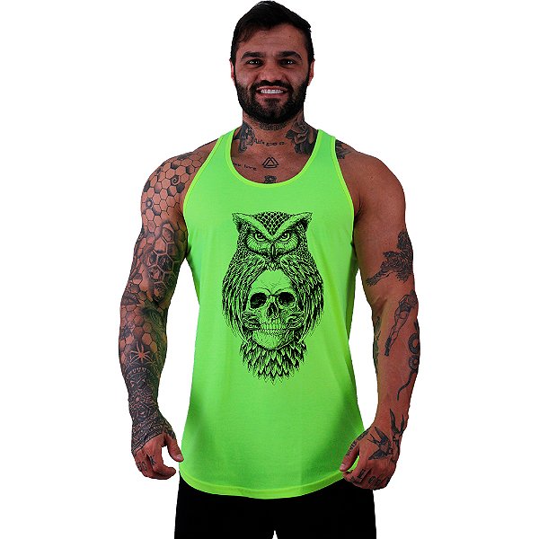 Regata Longline Masculina MXD Conceito Coruja com Caveira