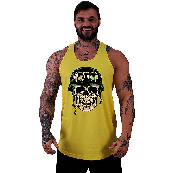 Regata Longline Masculina MXD Conceito Caveira Militar