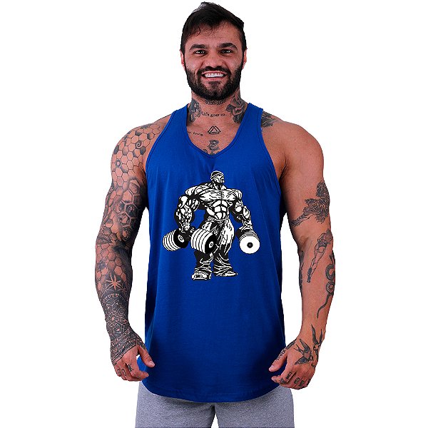 Regata Longline Masculina MXD Conceito Bodybuilding com Halteres