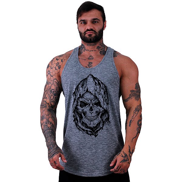 Regata Longline Masculina MXD Conceito Death Skull Caveira de Capuz